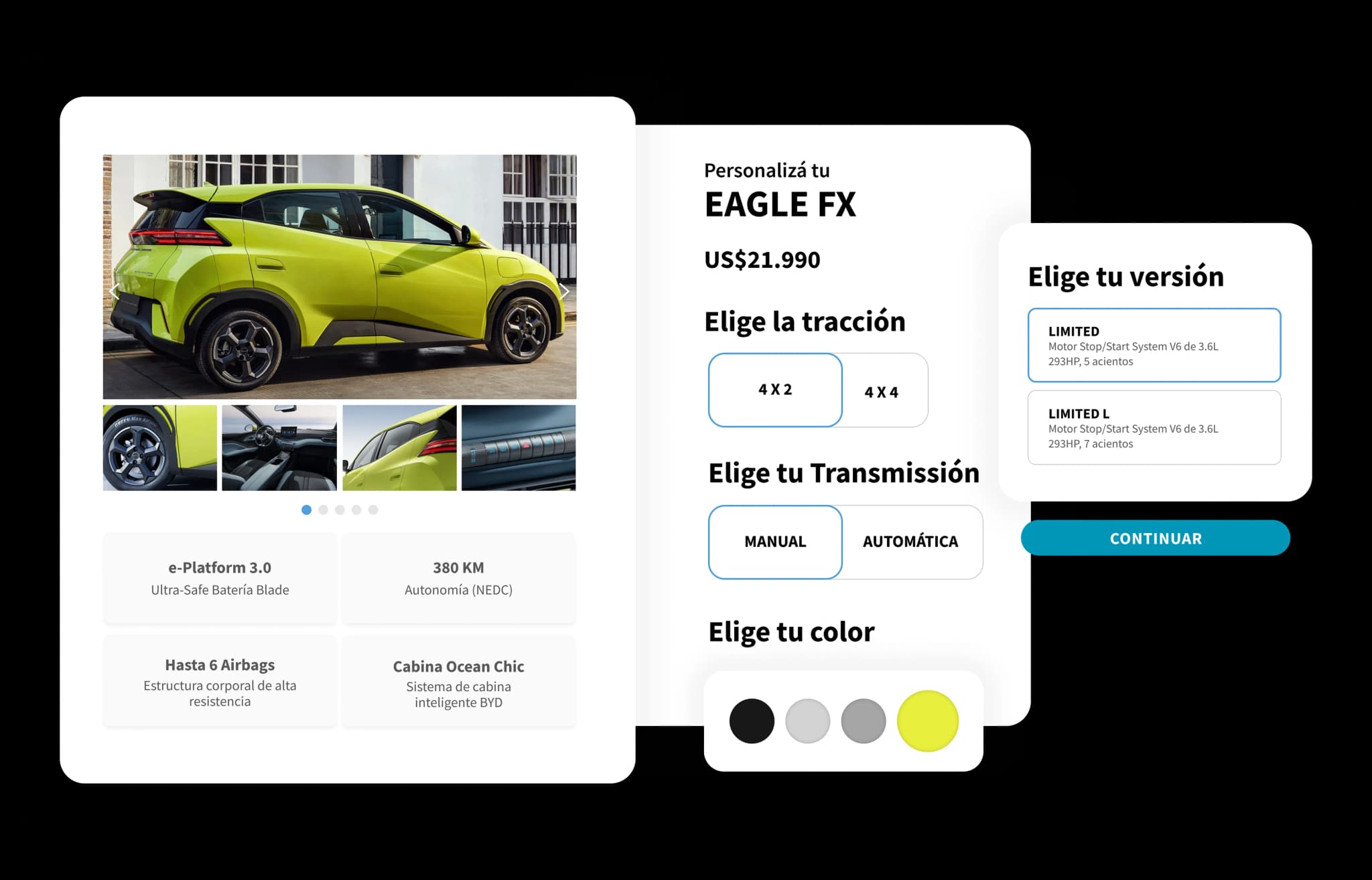 Configurador EAGLE FX - Personaliza tu vehículo